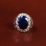 انگشتر یاقوت کبود مردانه کد 22671