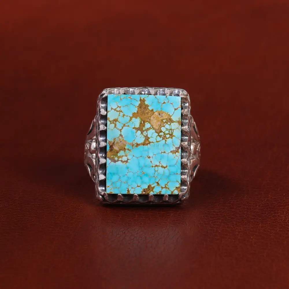 انگشتر فیروزه شجری مردانه کد 22694