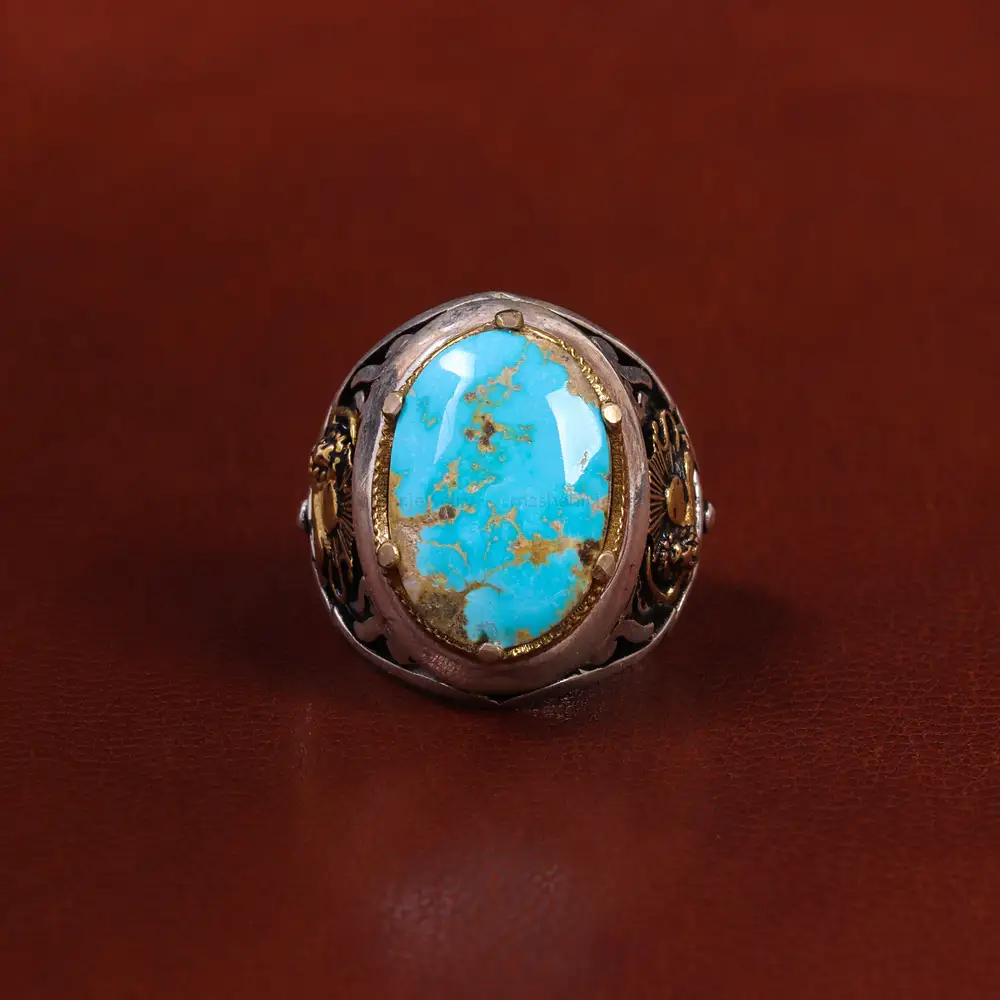 انگشتر فیروزه شجری مردانه کد 22707