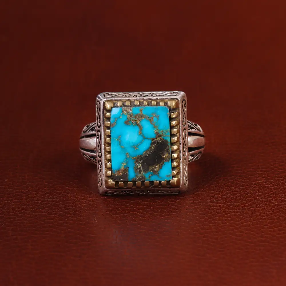 انگشتر فیروزه شجری مردانه کد 22720