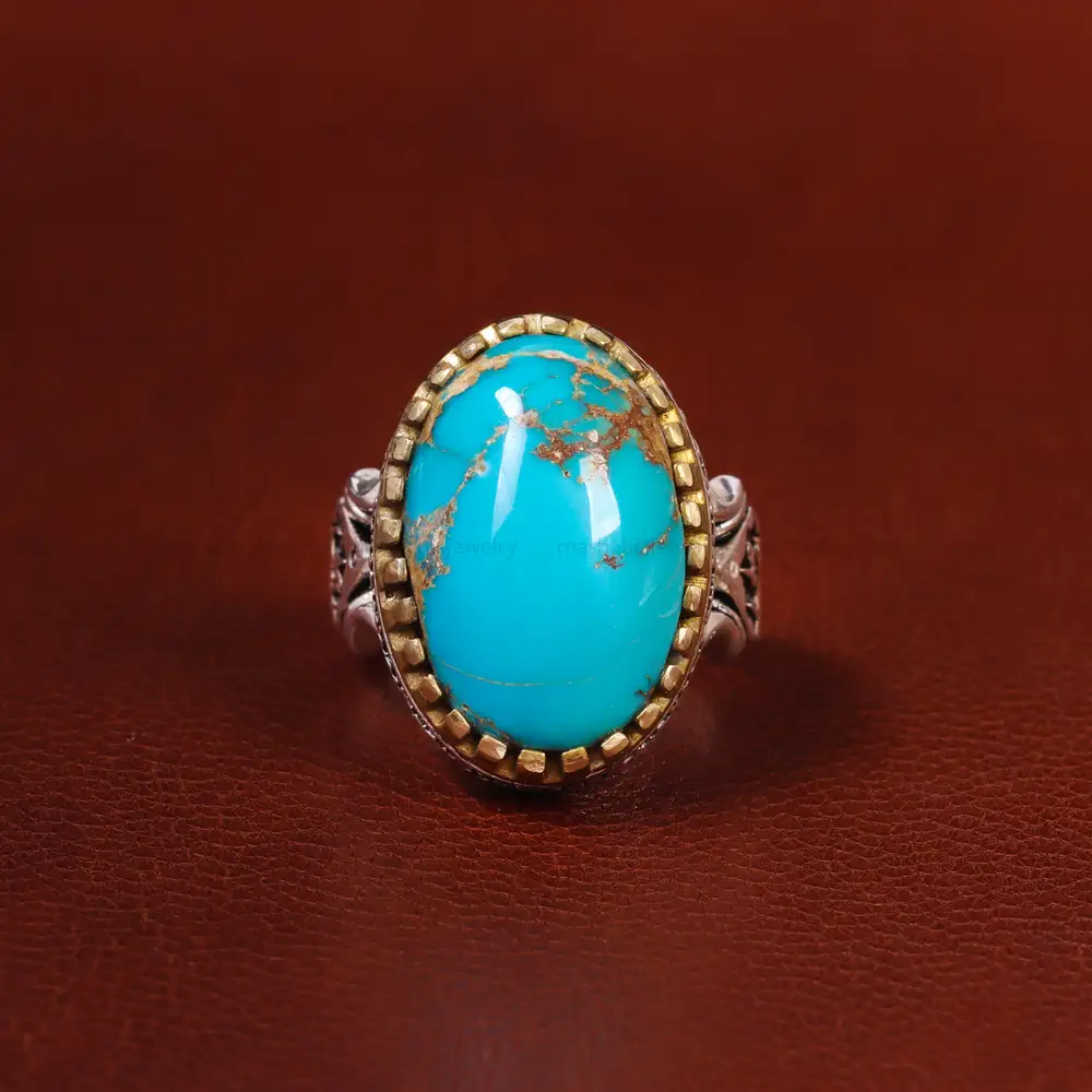 انگشتر فیروزه شجری مردانه کد 22736