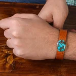 دستبند چرم فیروزه کد 22786