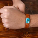 دستبند چرم فیروزه کد 22791