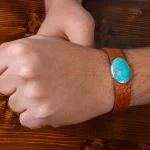 دستبند چرم فیروزه کد 22796