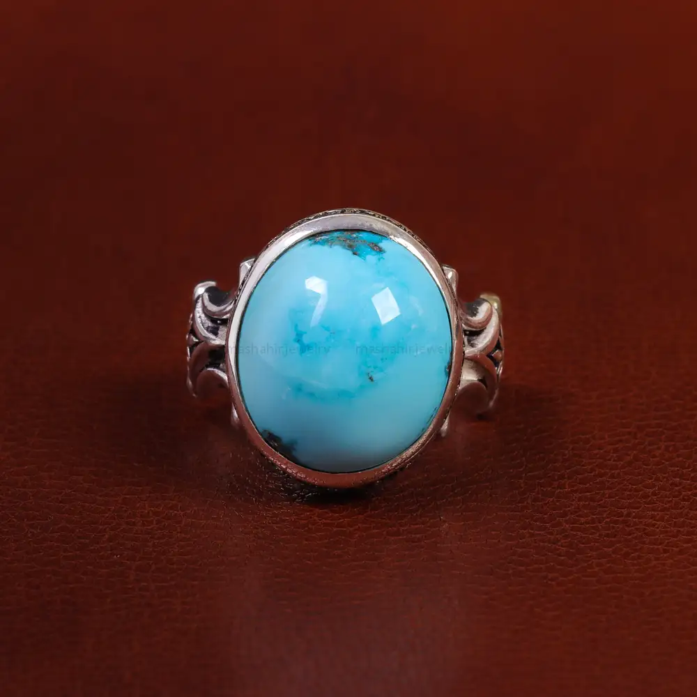 انگشتر فیروزه عجمی مردانه کد 22801