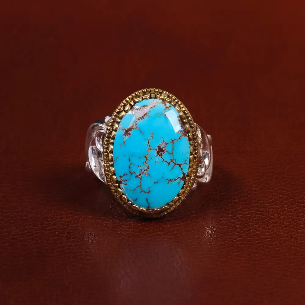 انگشتر فیروزه شجری مردانه کد 22803