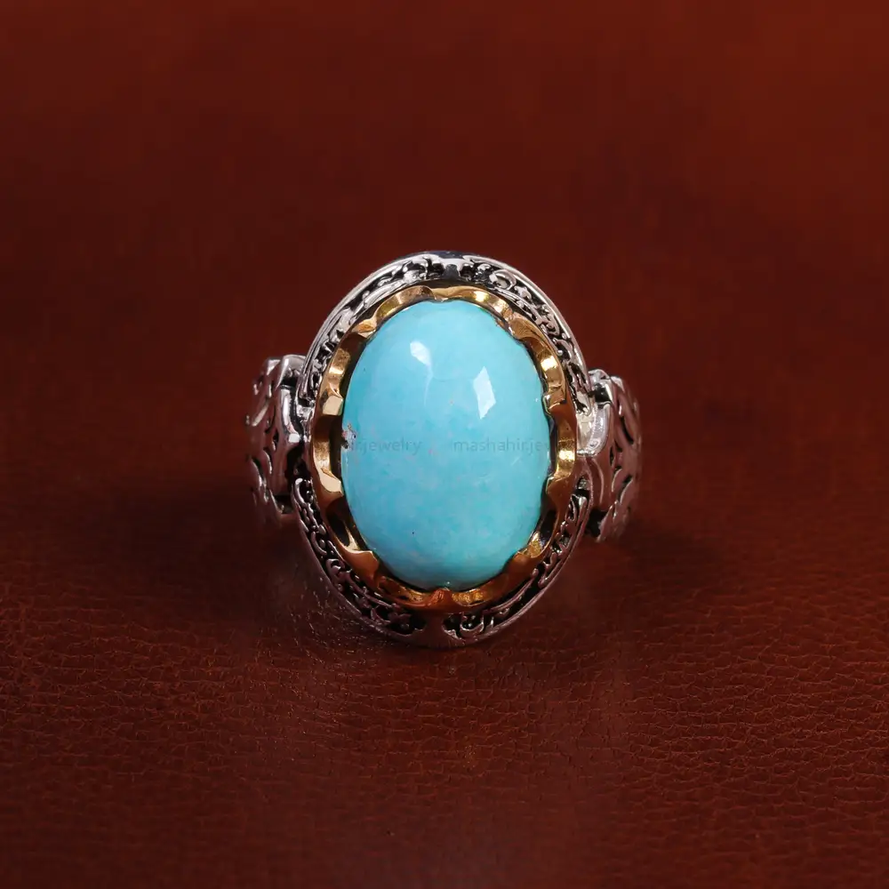 انگشتر فیروزه عجمی مردانه کد 22807