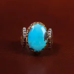 انگشتر فیروزه عجمی مردانه کد 22808
