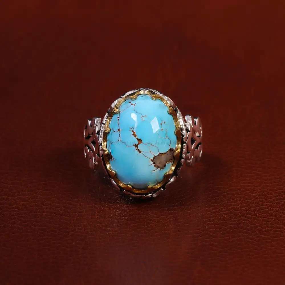 انگشتر فیروزه شجری مردانه کد 22813