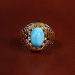 انگشتر فیروزه عجمی مردانه کد 22816
