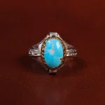 انگشتر فیروزه عجمی مردانه کد 22832