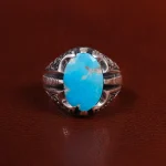 انگشتر فیروزه عجمی مردانه کد 22846