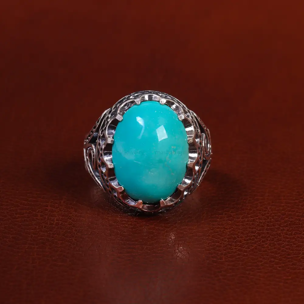 انگشتر فیروزه عجمی مردانه کد 22852