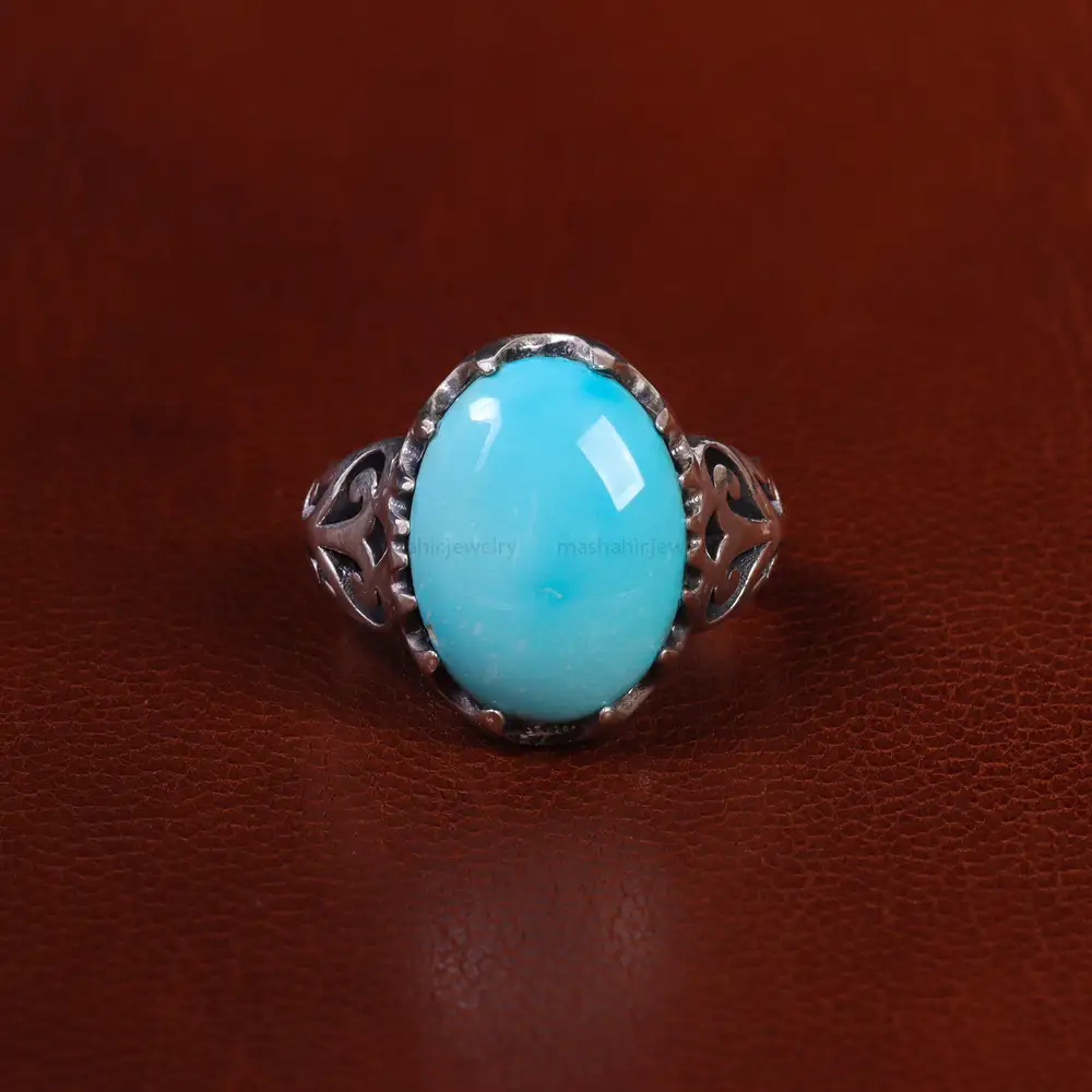 انگشتر فیروزه عجمی مردانه کد 22877
