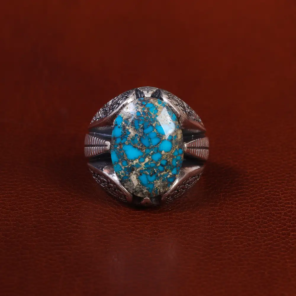 انگشتر فیروزه شجری مردانه کد 22885