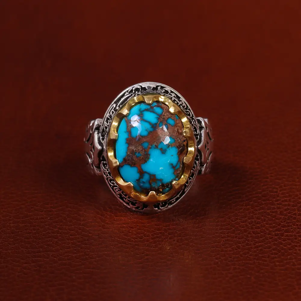 انگشتر فیروزه شجری مردانه کد 22907