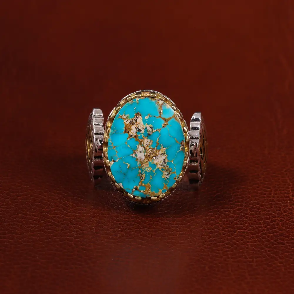 انگشتر فیروزه شجری مردانه کد 22924