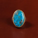 انگشتر فیروزه شجری مردانه کد 22940