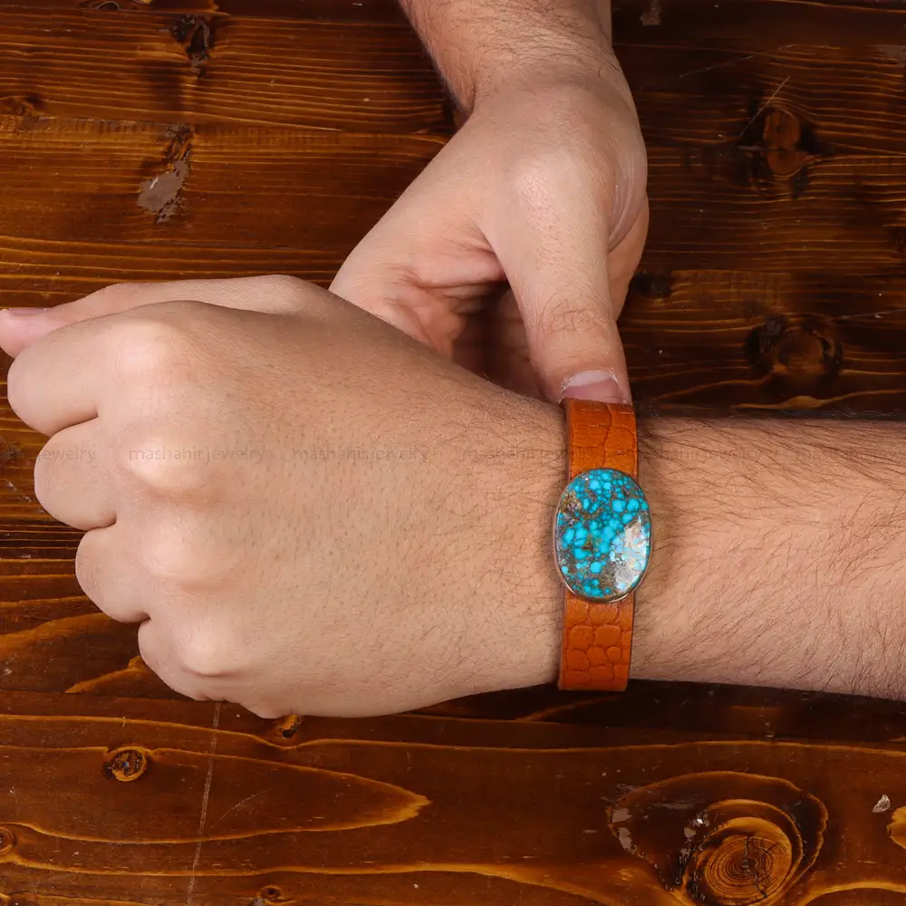 دستبند چرم فیروزه کد 22958