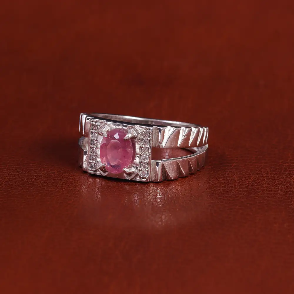 انگشتر یاقوت سرخ مردانه کد 22372