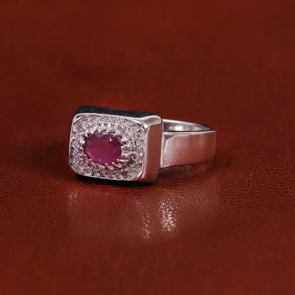 انگشتر یاقوت سرخ مردانه کد 22375