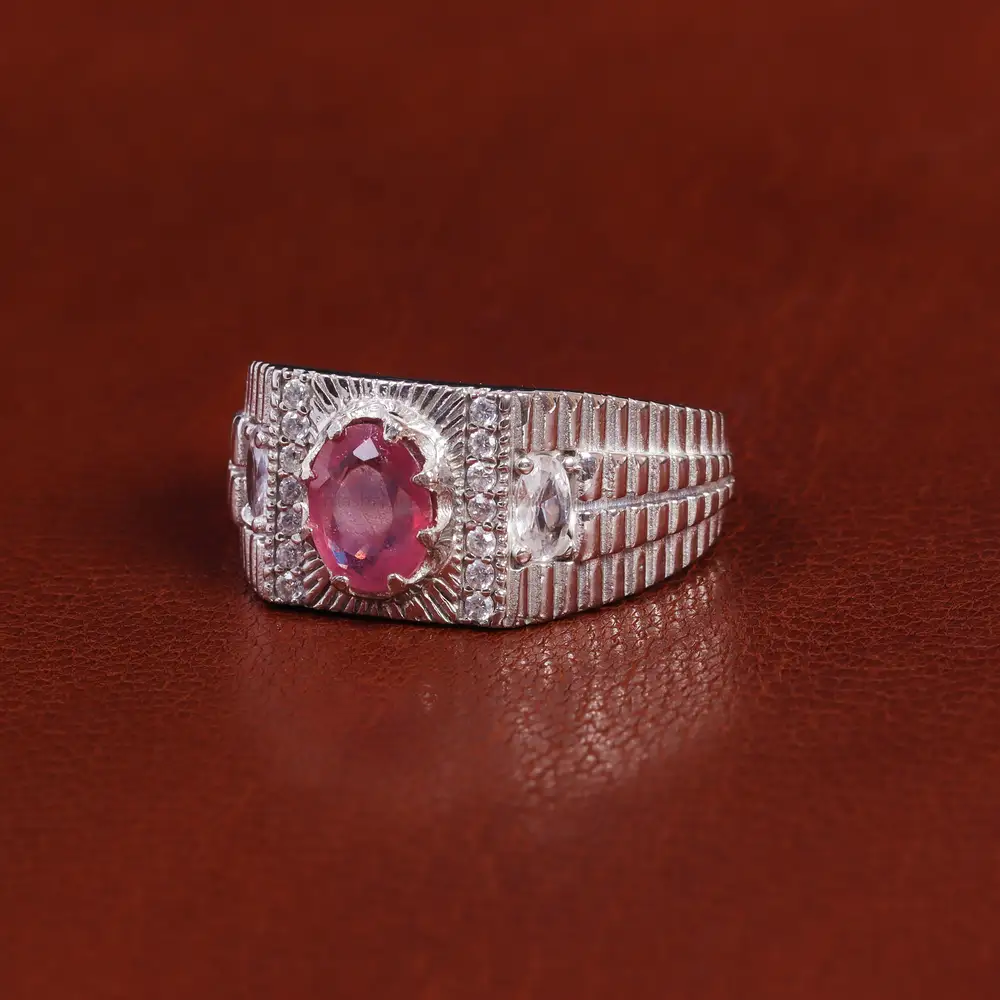 انگشتر یاقوت سرخ مردانه کد 22376