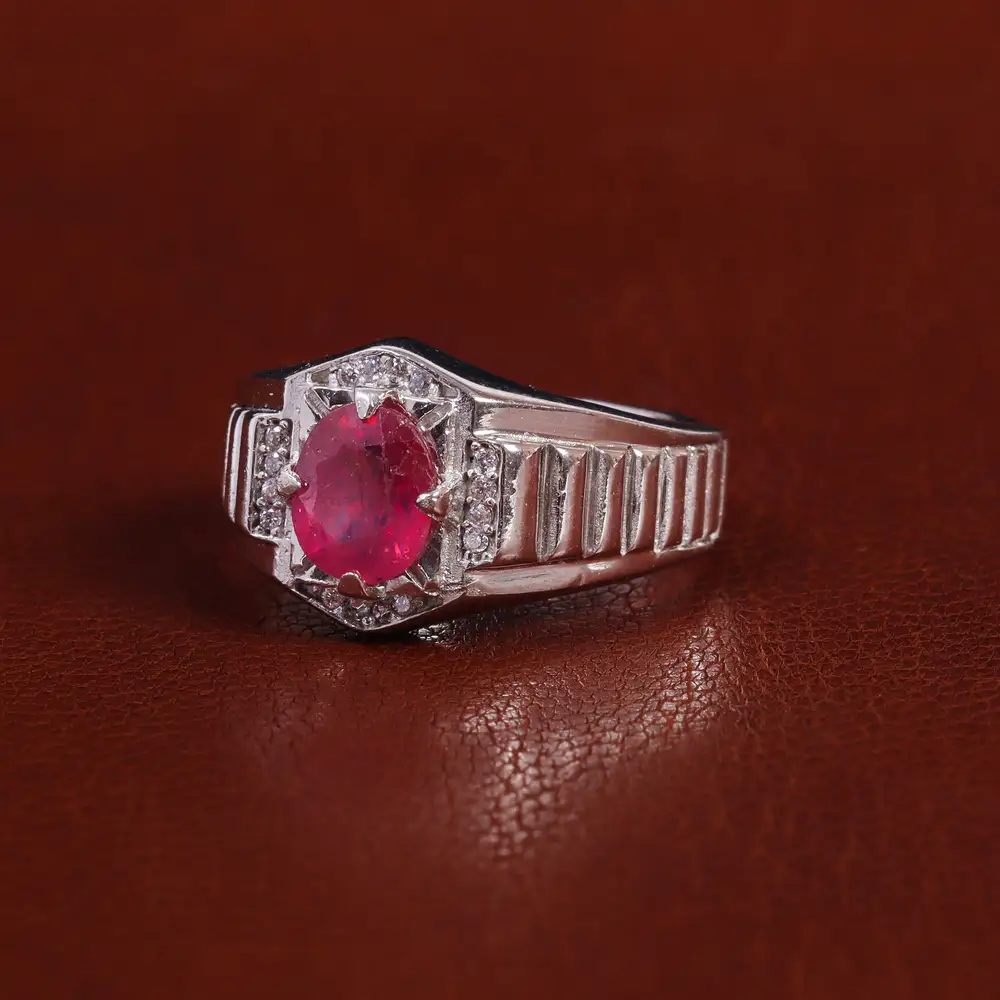 انگشتر یاقوت سرخ مردانه کد 22380