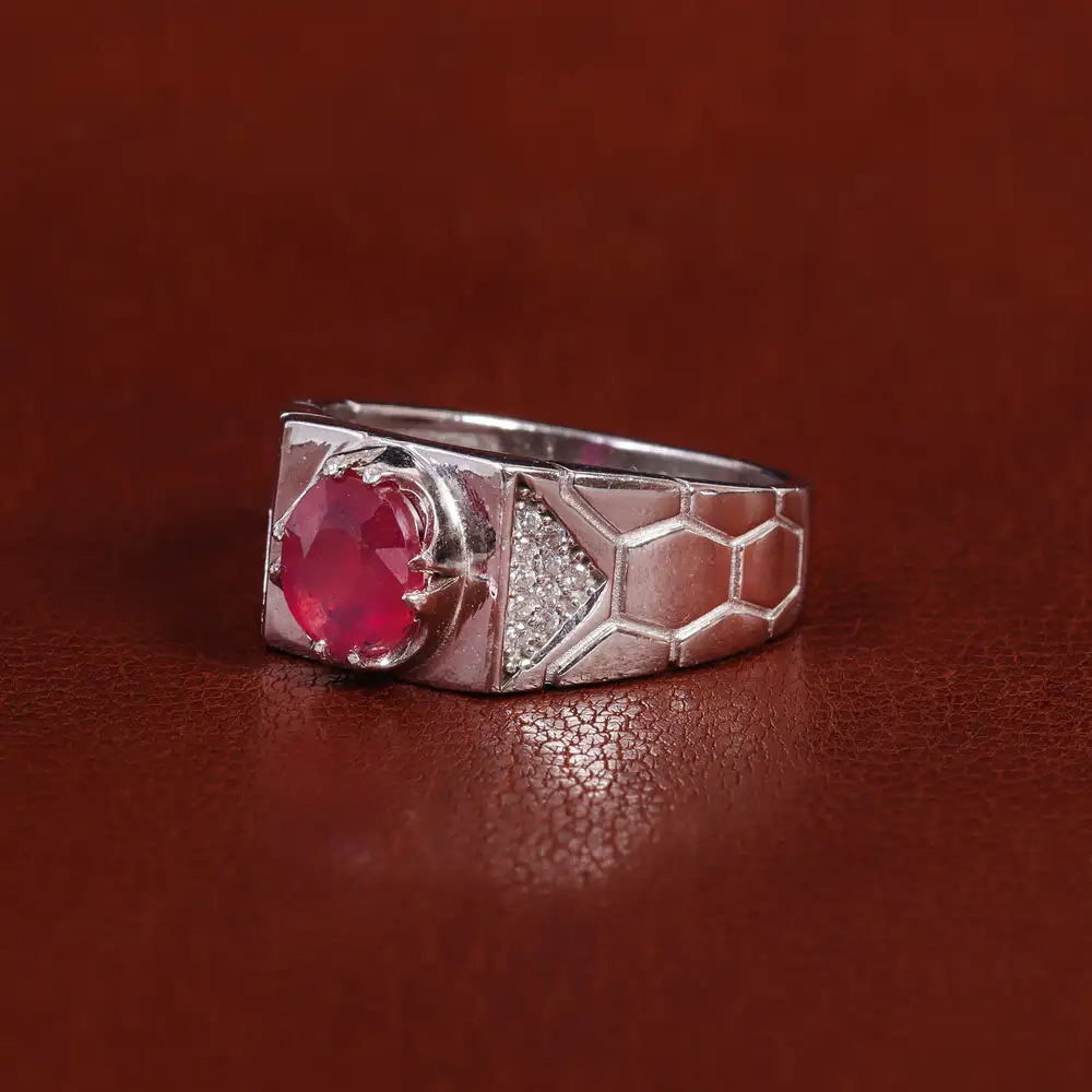 انگشتر یاقوت سرخ مردانه کد 22381