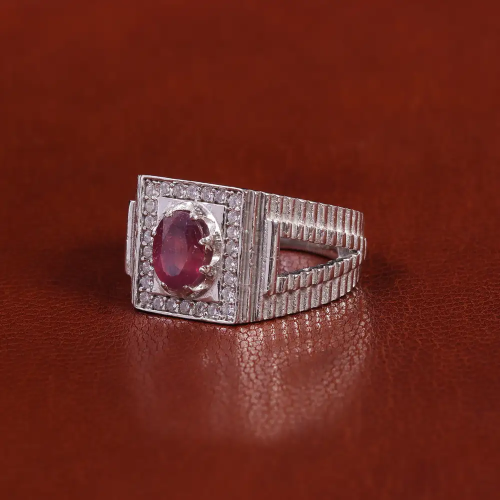 انگشتر یاقوت سرخ مردانه کد 22385