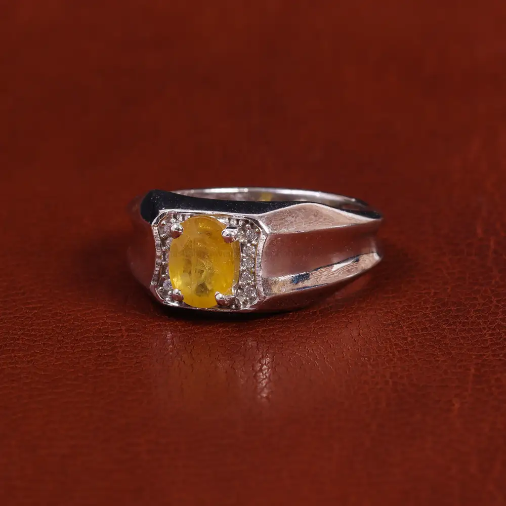 انگشتر یاقوت زرد مردانه کد 22394