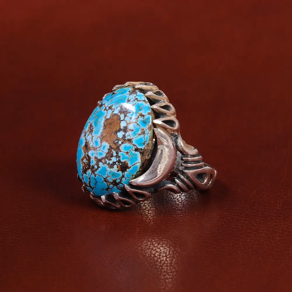 انگشتر فیروزه شجری مردانه کد 22674