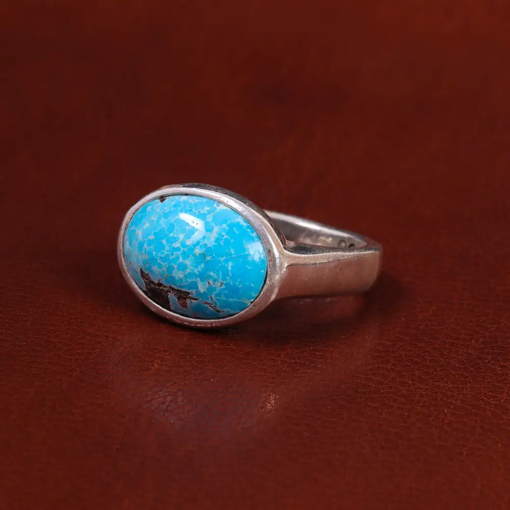 انگشتر فیروزه شجری مردانه کد 22687