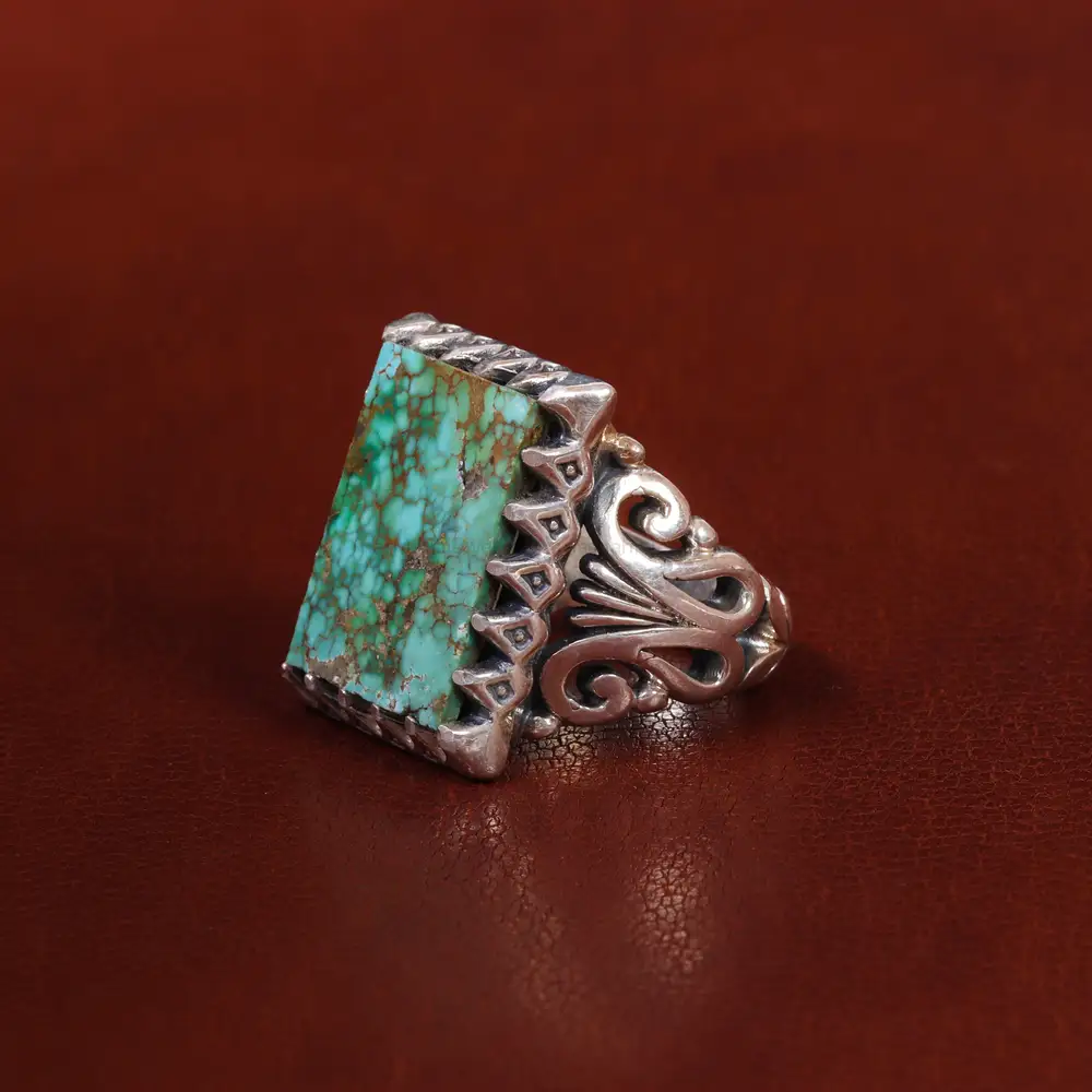 انگشتر فیروزه شجری مردانه کد 22698