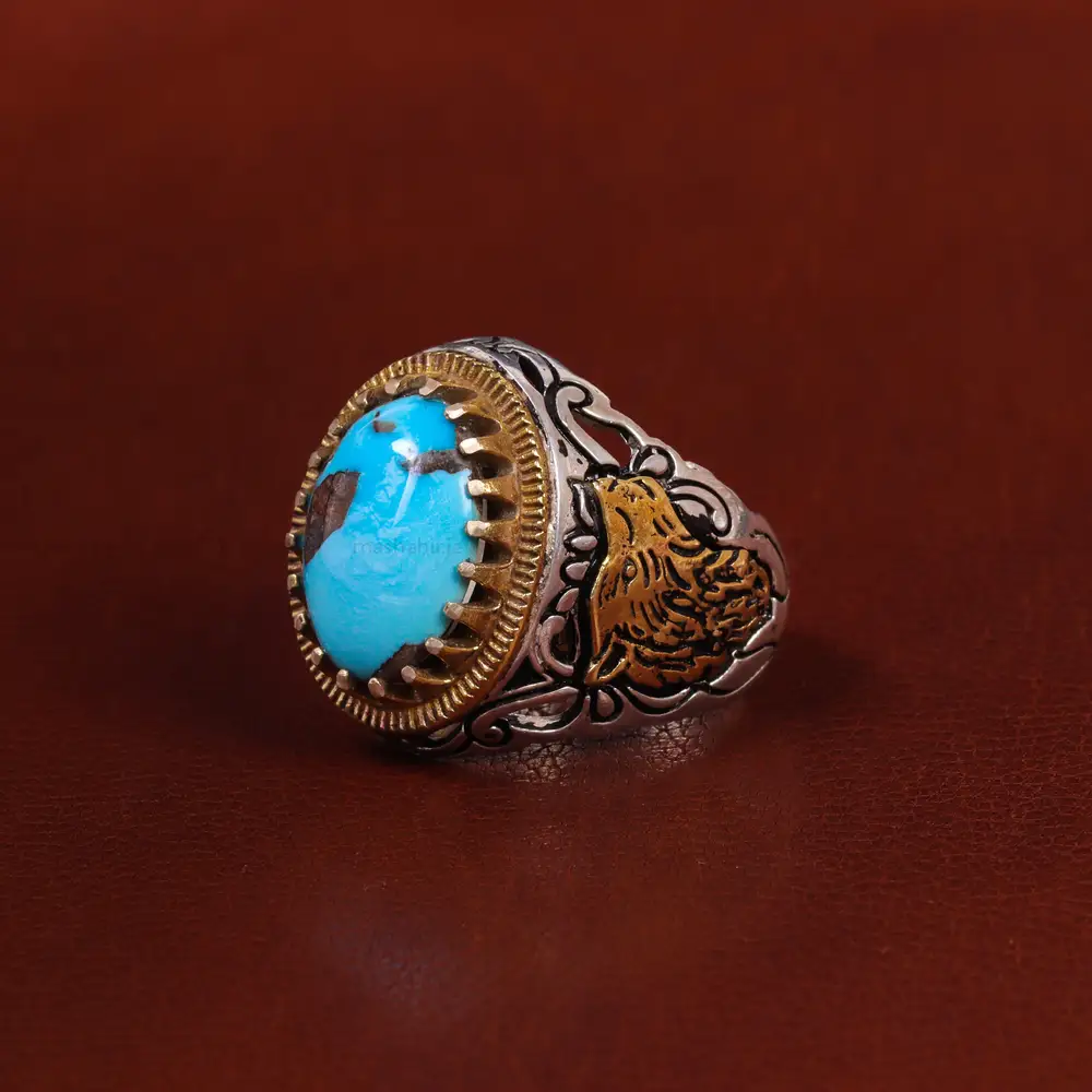 انگشتر فیروزه شجری مردانه کد 22712