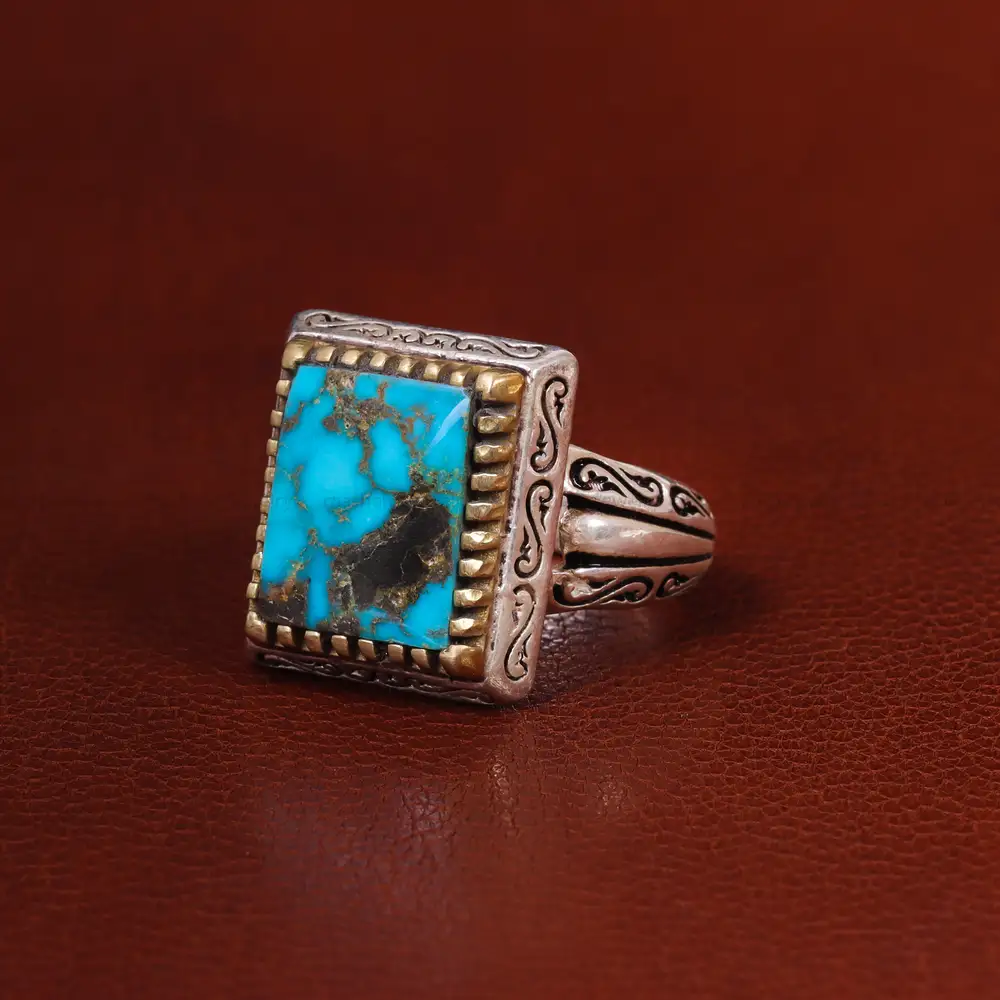 انگشتر فیروزه شجری مردانه کد 22720