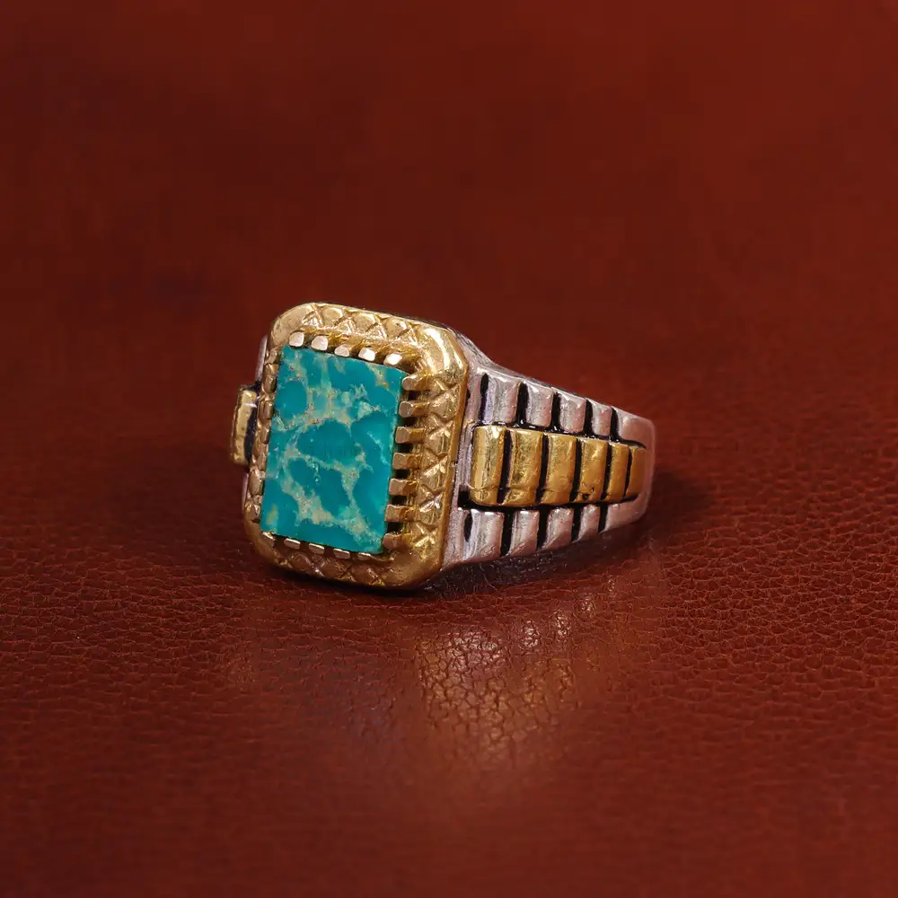 انگشتر فیروزه شجری مردانه کد 22731