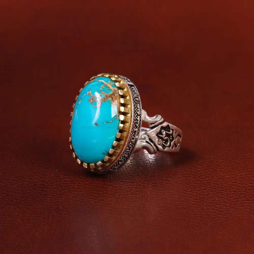 انگشتر فیروزه شجری مردانه کد 22736
