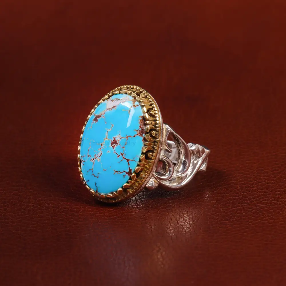 انگشتر فیروزه شجری مردانه کد 22803