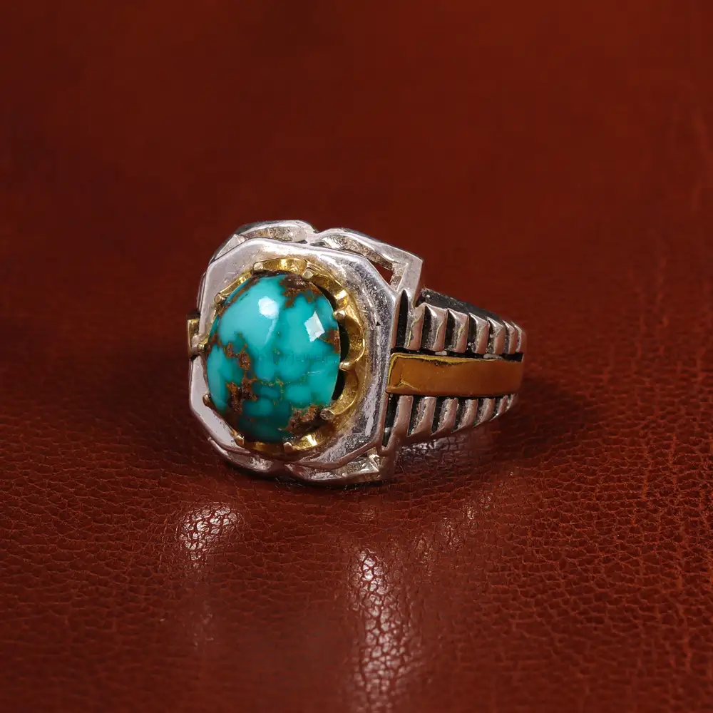 انگشتر فیروزه شجری مردانه کد 22912