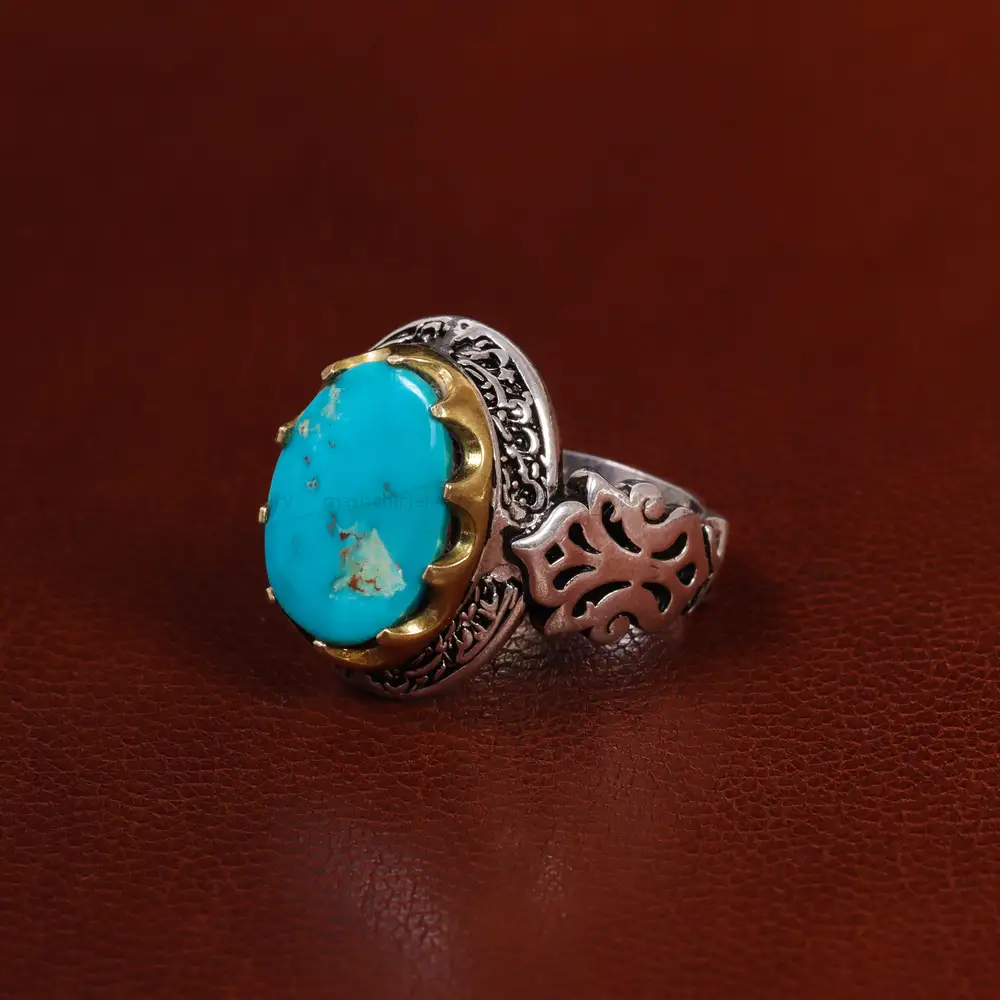 انگشتر فیروزه شجری مردانه کد 22918