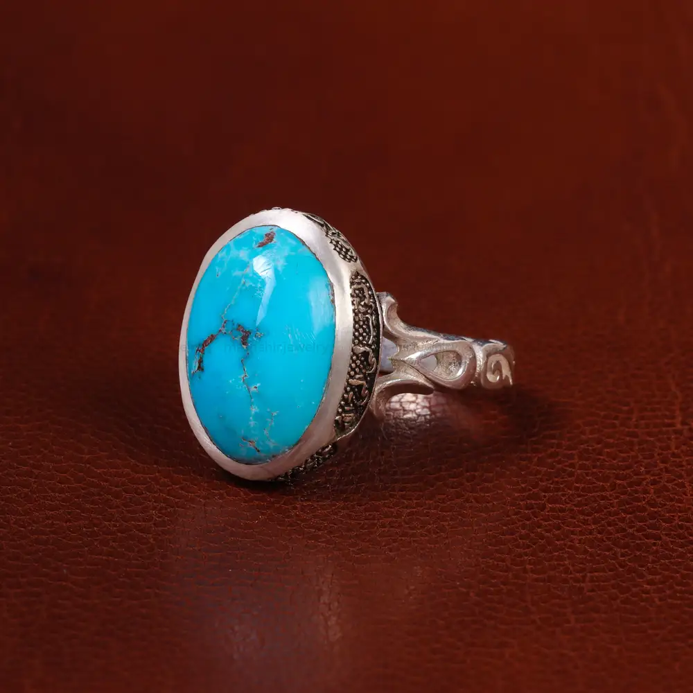 انگشتر فیروزه شجری مردانه کد 22925