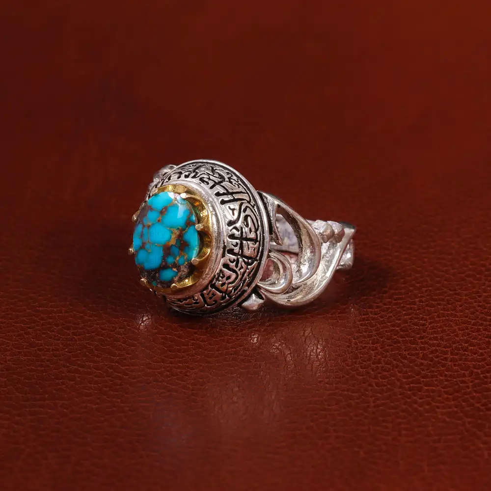 انگشتر فیروزه شجری مردانه کد 22938