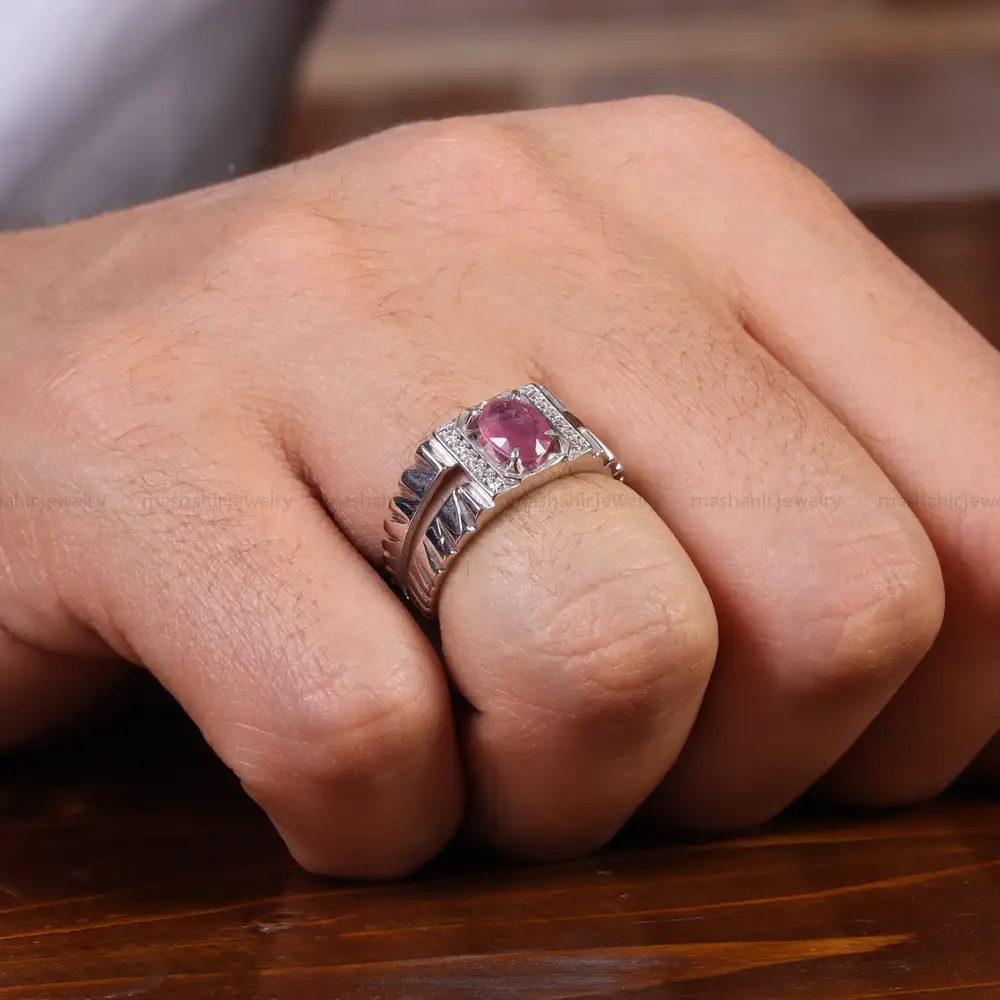 انگشتر یاقوت سرخ مردانه کد 22372