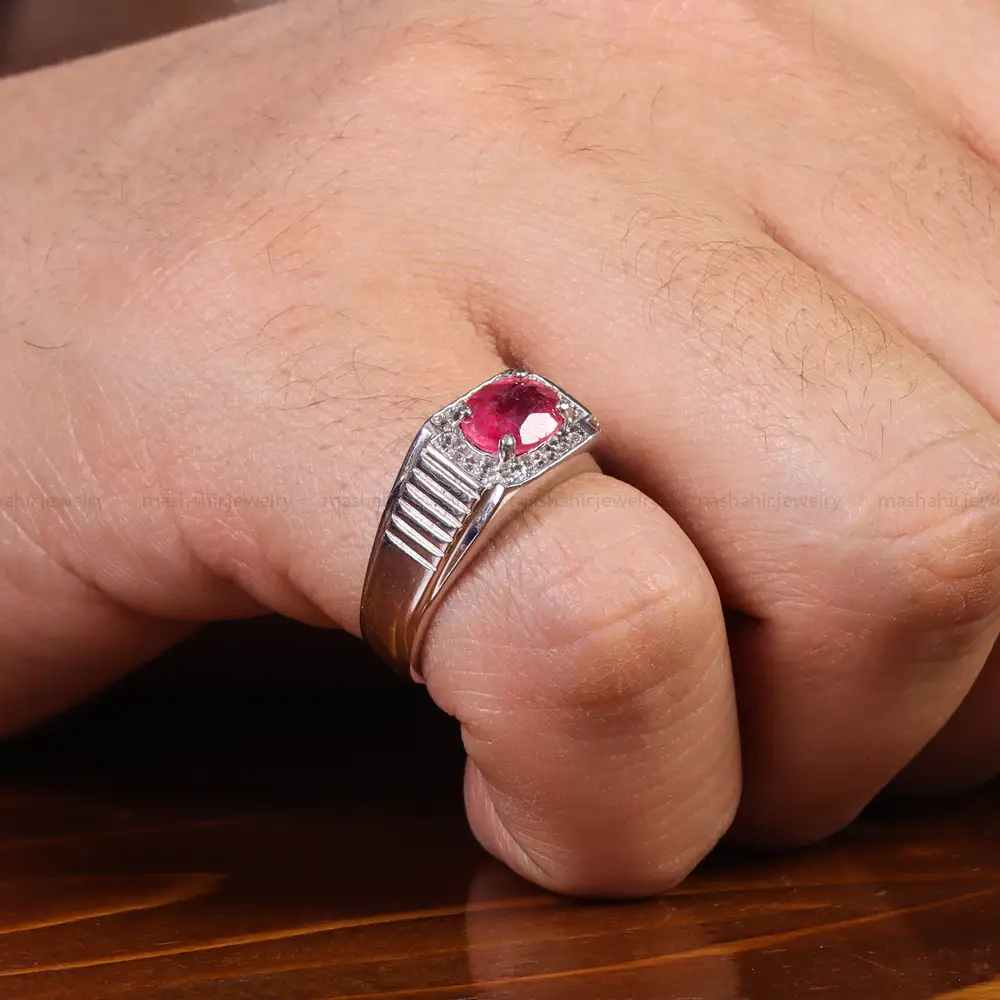 انگشتر یاقوت سرخ مردانه کد 22379