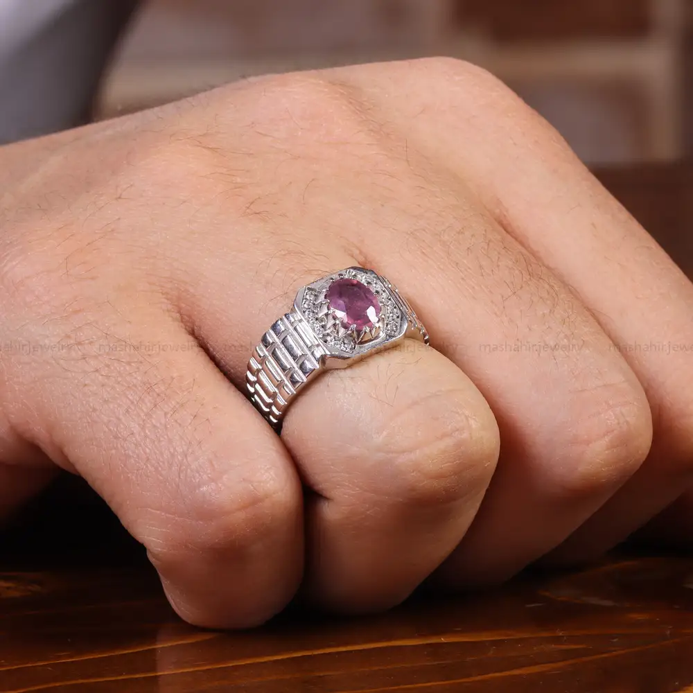 انگشتر یاقوت سرخ مردانه کد 22384