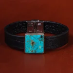 دستبند چرم فیروزه کد 22978