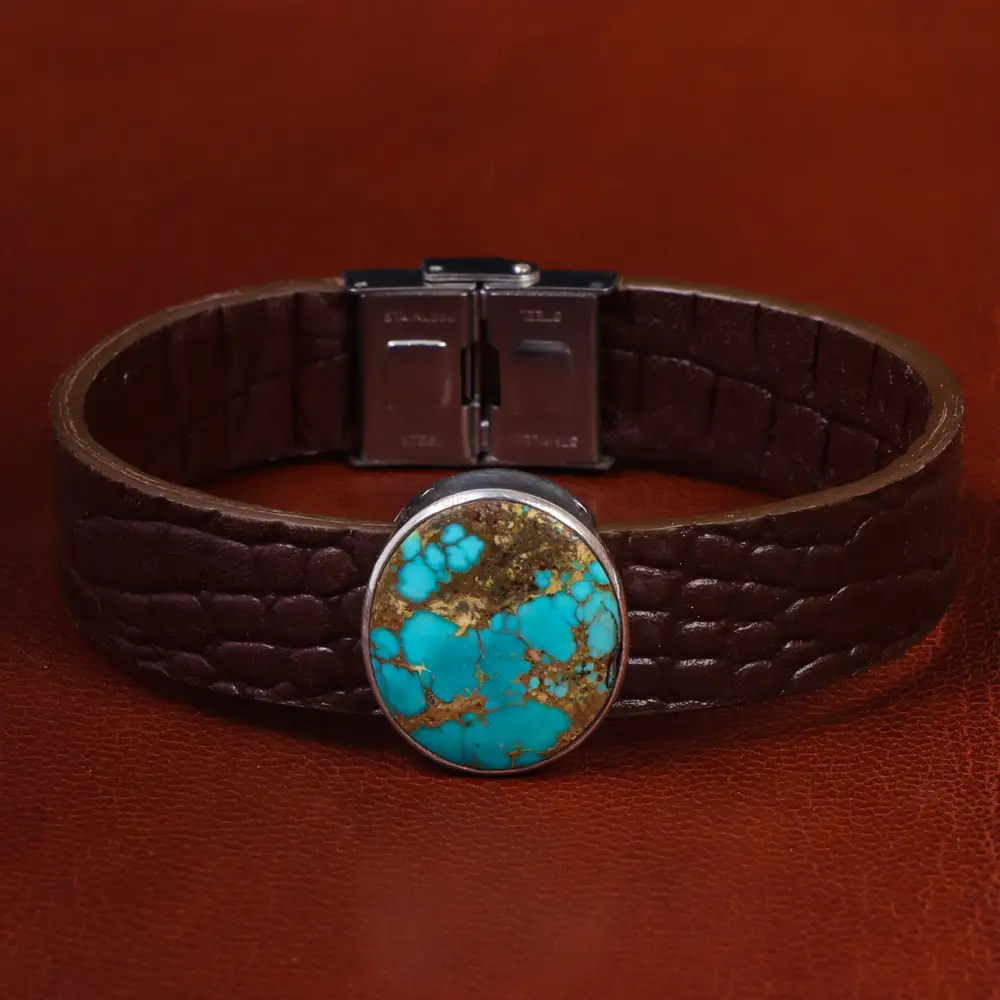 دستبند چرم فیروزه کد 22983