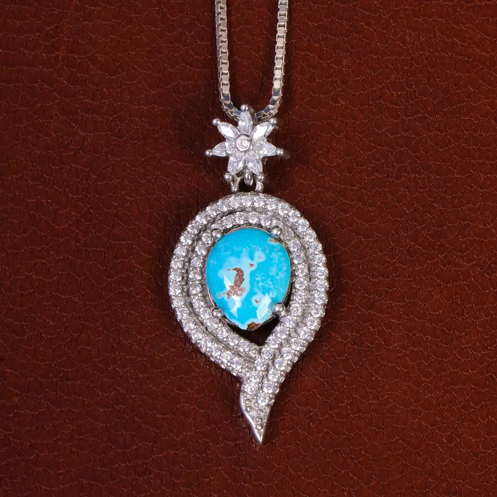 گردنبند فیروزه زنانه کد 22984