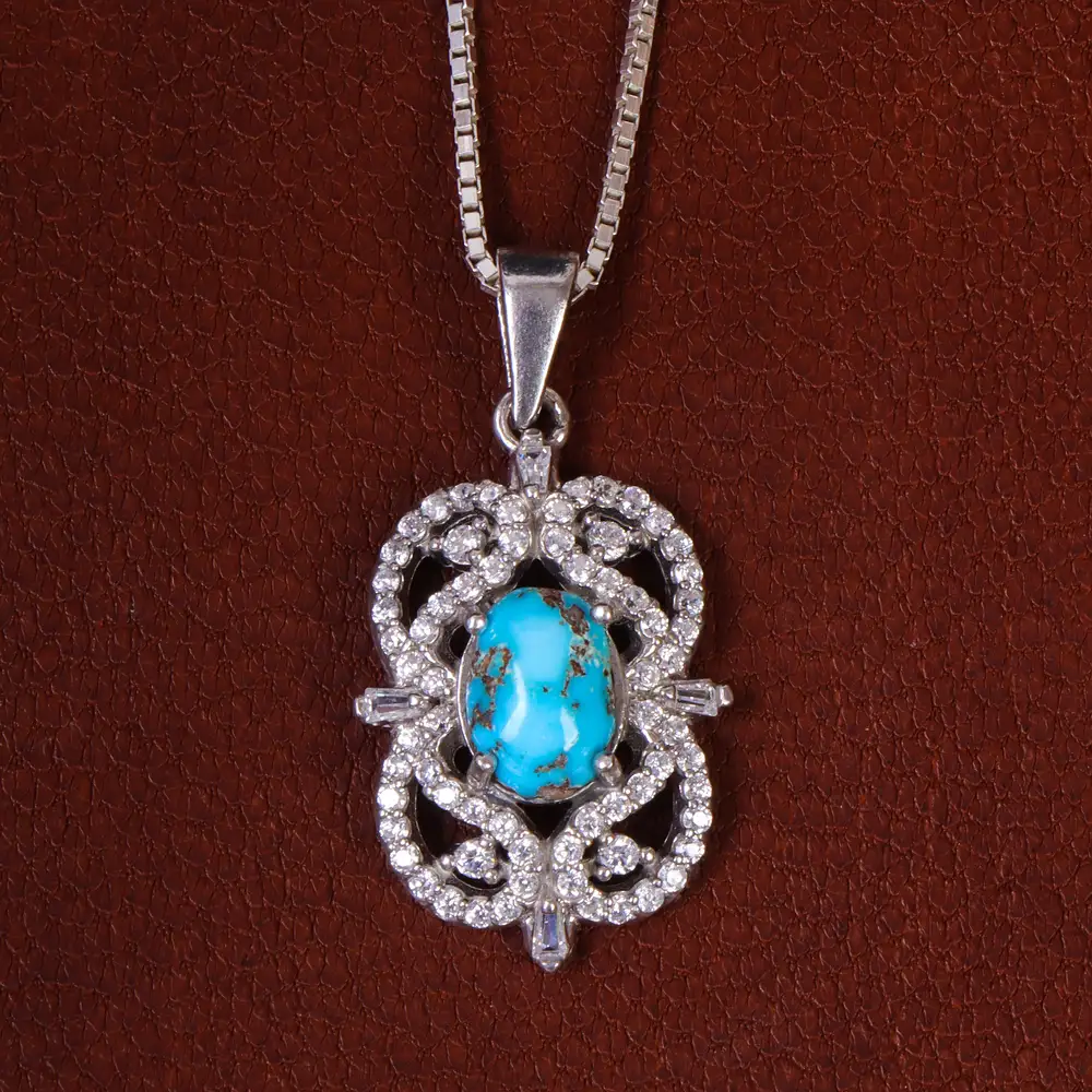 گردنبند فیروزه زنانه کد 23007