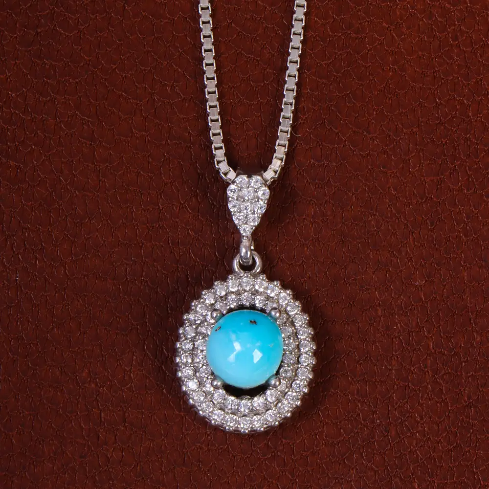 گردنبند فیروزه زنانه کد 23011